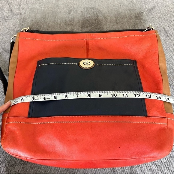 COACH Color Block Hobo Bag F24369 Vermillion Park Orange - Picture 14 of 16
